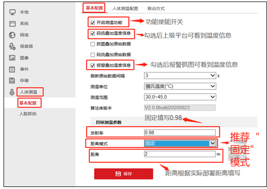 人体测温配置